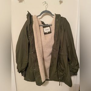 WOMENS TEDDY GREEN COAT